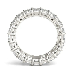 6 1/4 CTW Emerald Lab Grown Diamond Couture Classic Eternity Ring 14K White Gold (G-VS)